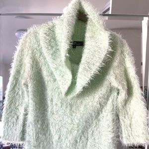 Almost Famous Mint Feather cowl Neck / Off the shoulder top size Medium